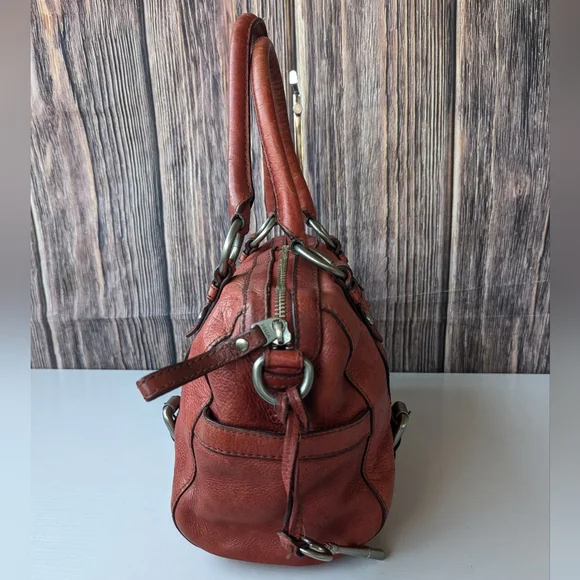 🌼 Fossil Women's Leather Satchel - Burnt Orange - Picture 5 of 10